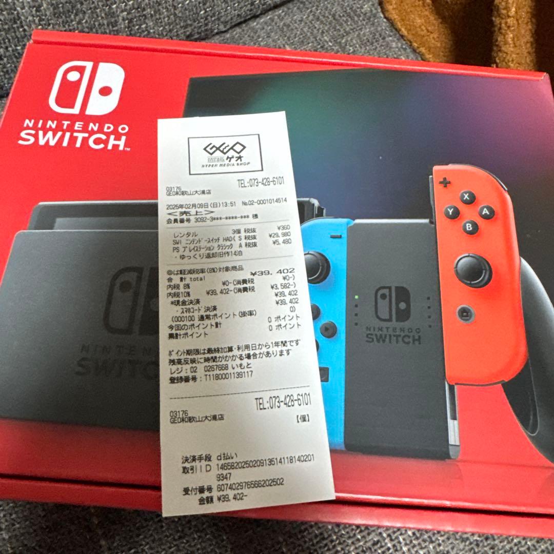 新品未使用Nintendo Switch 本体 青/赤 Joy-Con付き