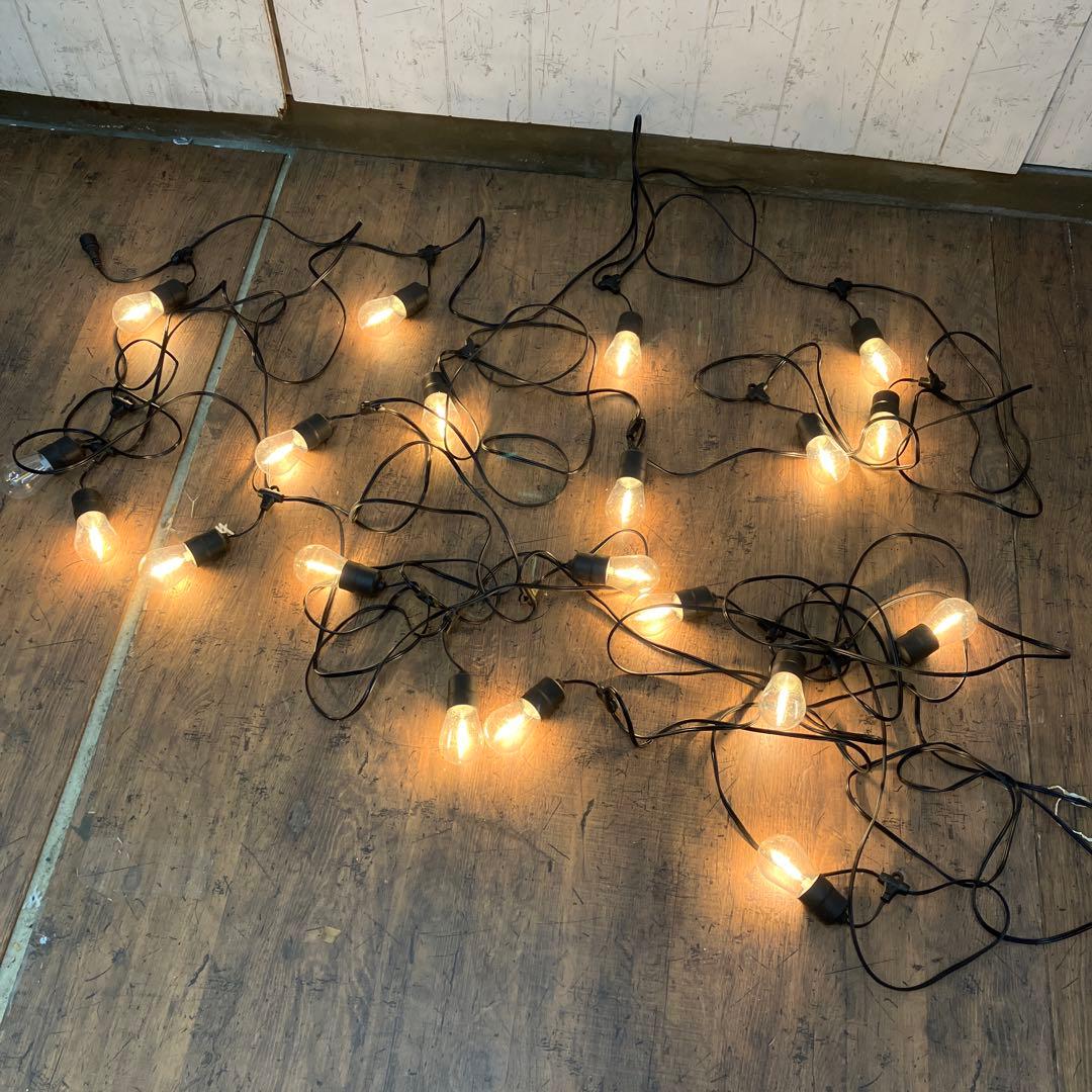 D-2 LED ストリングライト 20灯 電球色 キャンプ イベント 屋外用