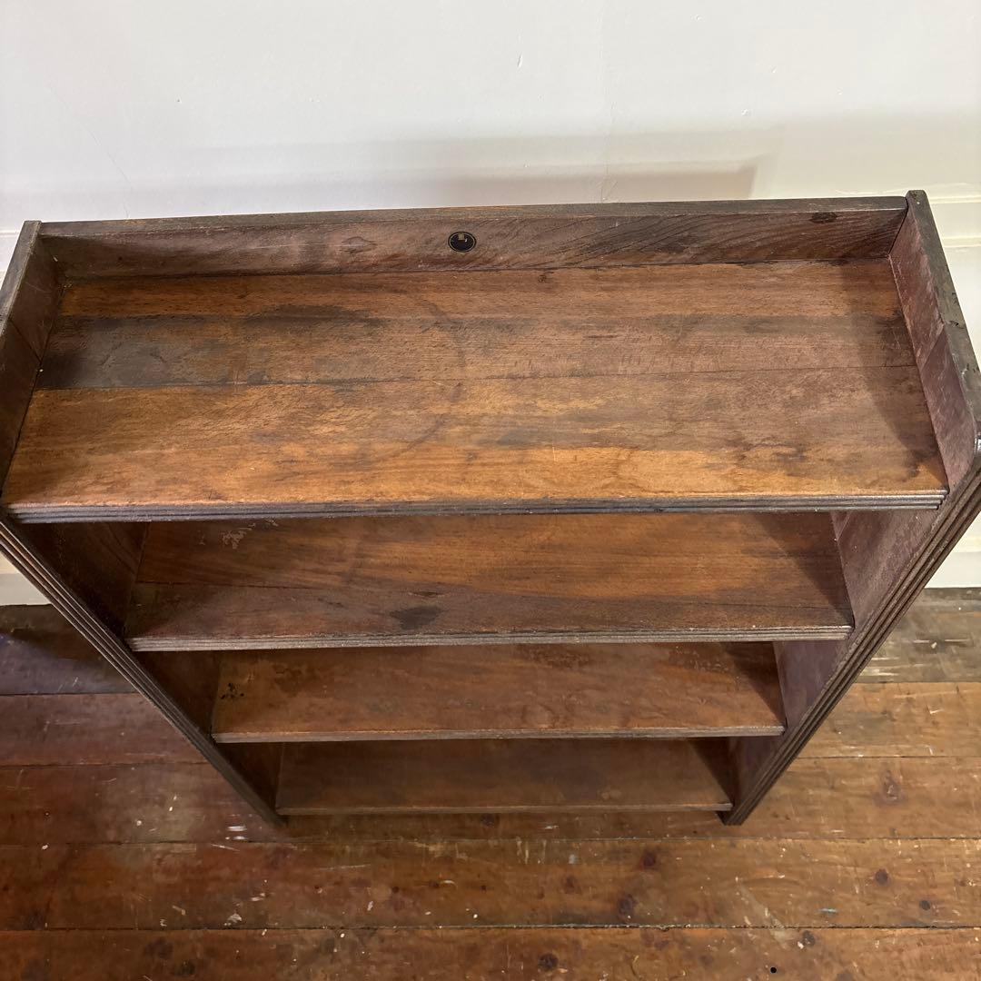 古い組み立て式の本棚　飾り棚　ディスプレイ棚　焦茶　ダークブラウン　木製