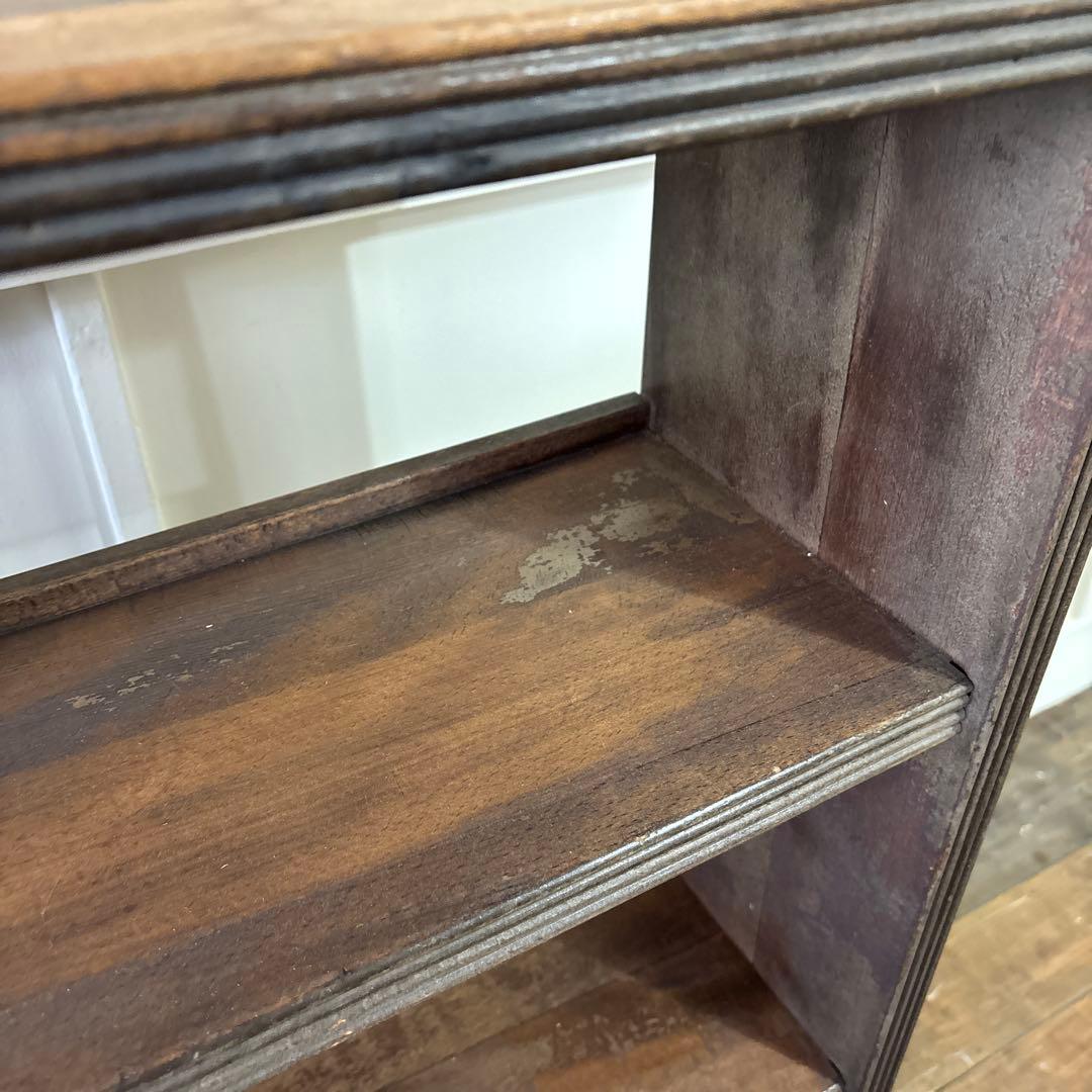 古い組み立て式の本棚　飾り棚　ディスプレイ棚　焦茶　ダークブラウン　木製