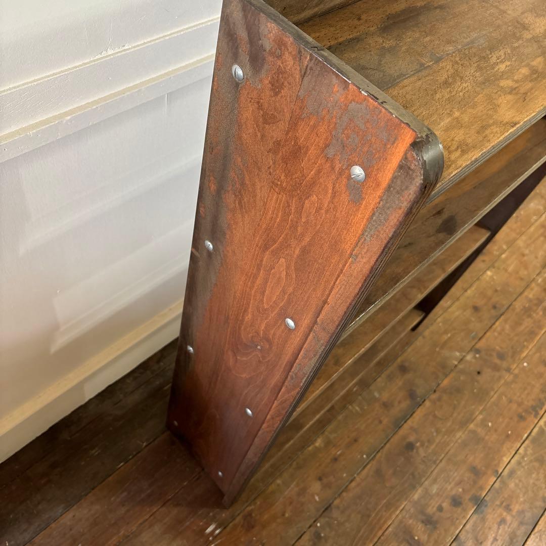 古い組み立て式の本棚　飾り棚　ディスプレイ棚　焦茶　ダークブラウン　木製