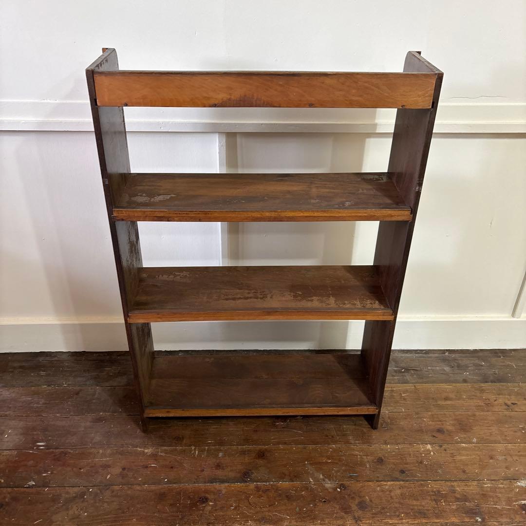 古い組み立て式の本棚　飾り棚　ディスプレイ棚　焦茶　ダークブラウン　木製