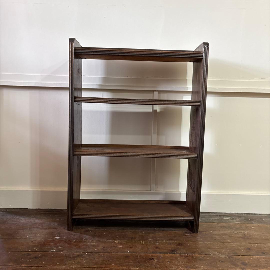 古い組み立て式の本棚　飾り棚　ディスプレイ棚　焦茶　ダークブラウン　木製