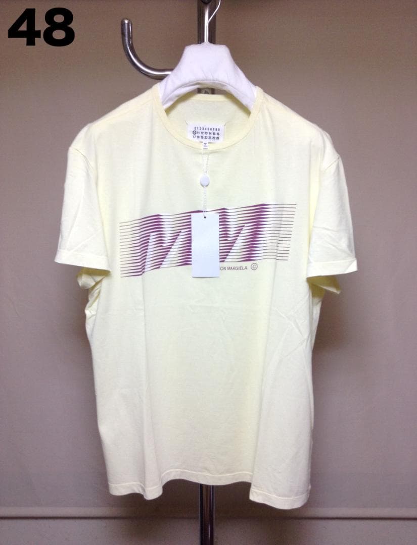 新品 48 19ss マルジェラ ブランド ロゴMM Tシャツ 黄色 9587