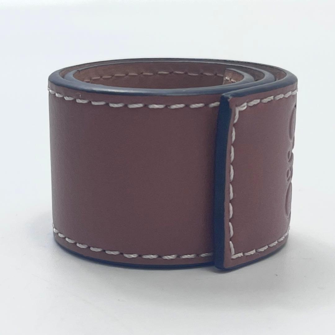 LOEWE ロエベ アナグラム スラップ バングル ブレスレット ブラウン