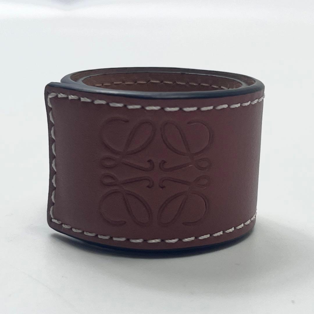 LOEWE ロエベ アナグラム スラップ バングル ブレスレット ブラウン