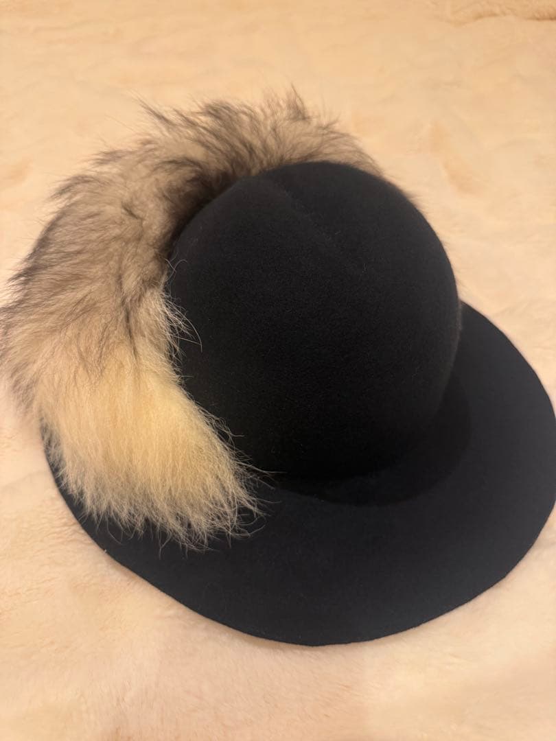 ウールファーハット 黒　カシラ