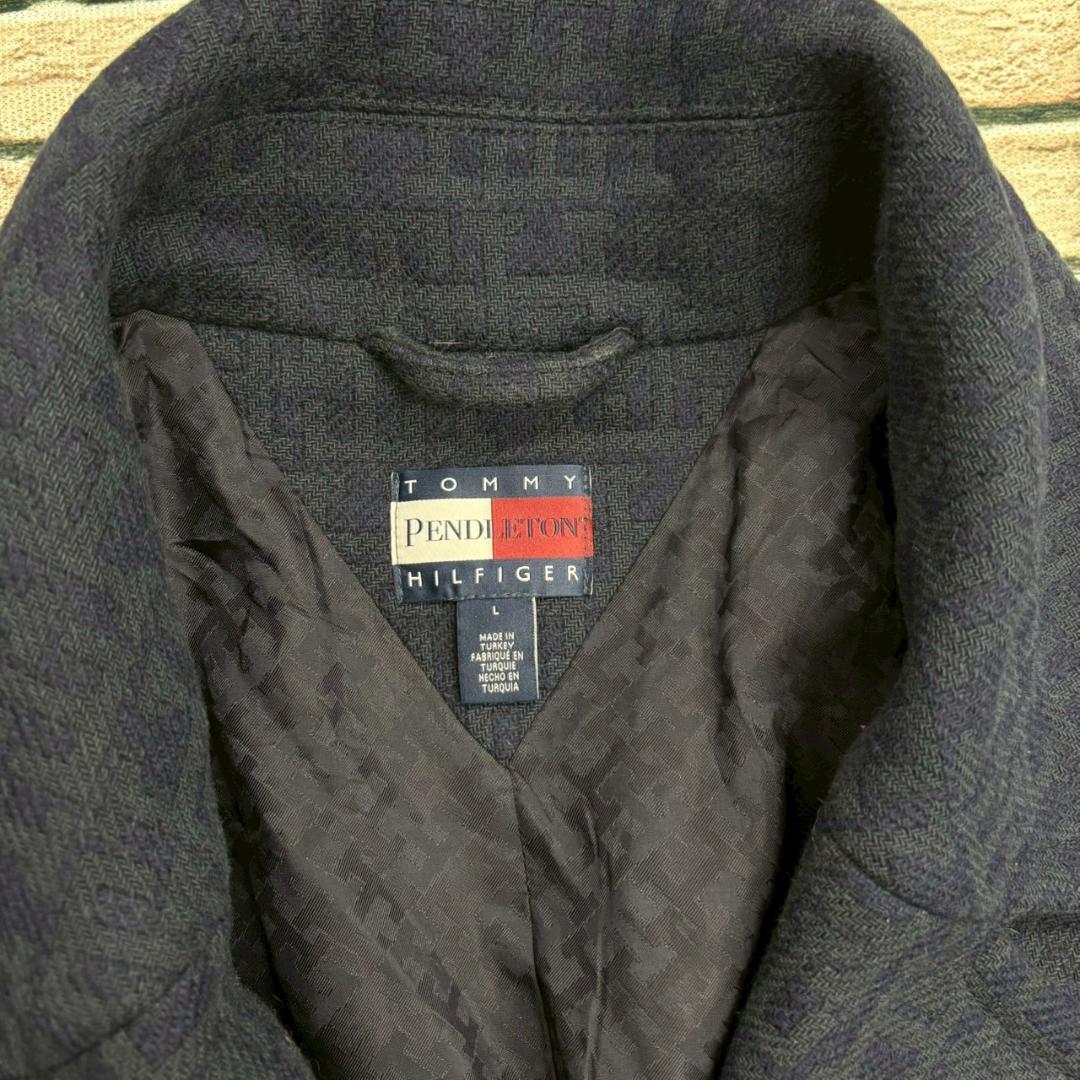 トミーヒルフィガー×ペンドルトン☆モノグラム総柄カラーストライプダブルコート