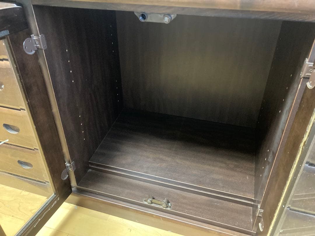 木製テレビボード ダークブラウン 9引き出し