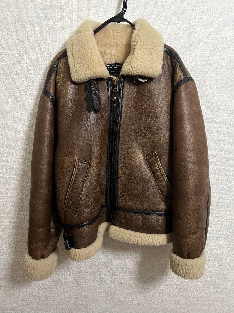 【US vintage】 B-3ムートンフライトジャケットレザージャケット
