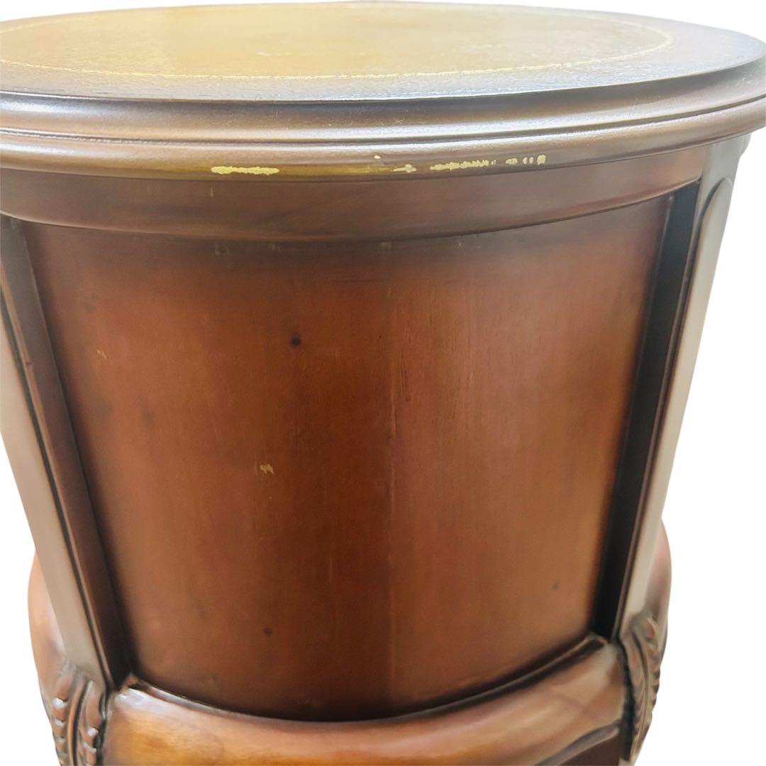 クロシオ コモ ラウンドチェスト3D ブラウン アンティーク風 サイドテーブル