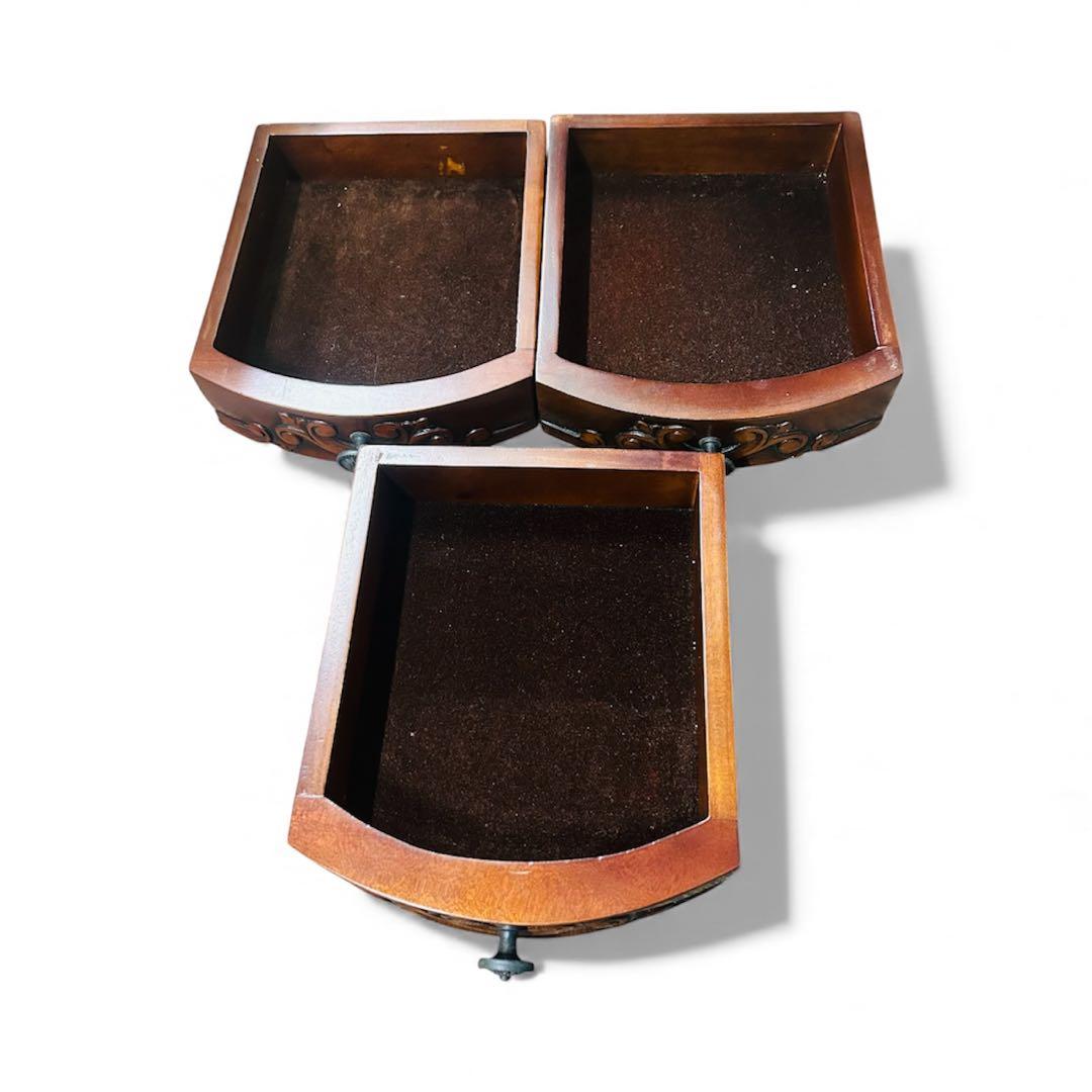 クロシオ コモ ラウンドチェスト3D ブラウン アンティーク風 サイドテーブル