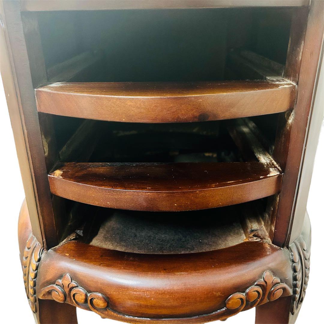 クロシオ コモ ラウンドチェスト3D ブラウン アンティーク風 サイドテーブル