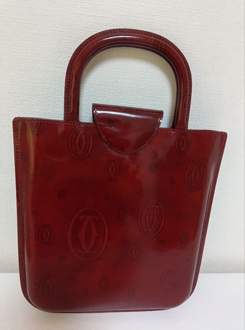 最終価格！Cartier ハッピーバースデー　ボルドー エナメルレザー バック