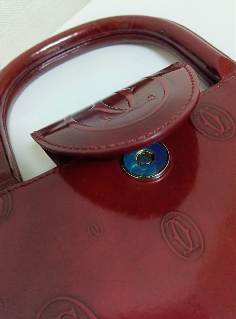 最終価格！Cartier ハッピーバースデー　ボルドー エナメルレザー バック
