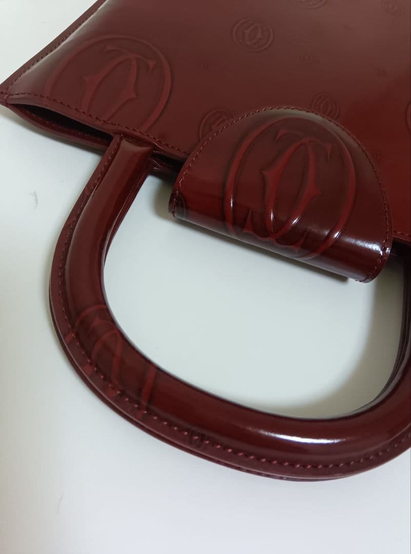 最終価格！Cartier ハッピーバースデー　ボルドー エナメルレザー バック