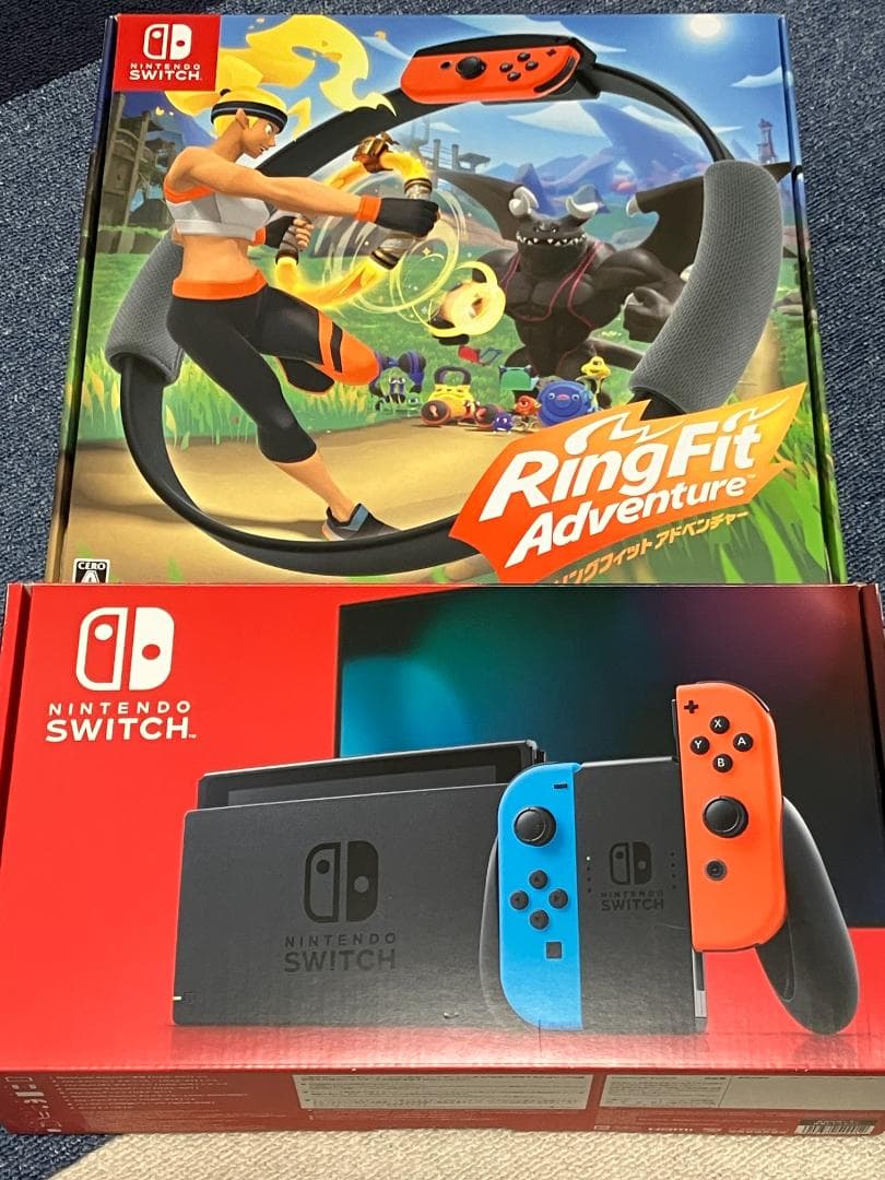 【極美品】新型 Switch 本体 ネオンブルー・ネオンレッド + Ring