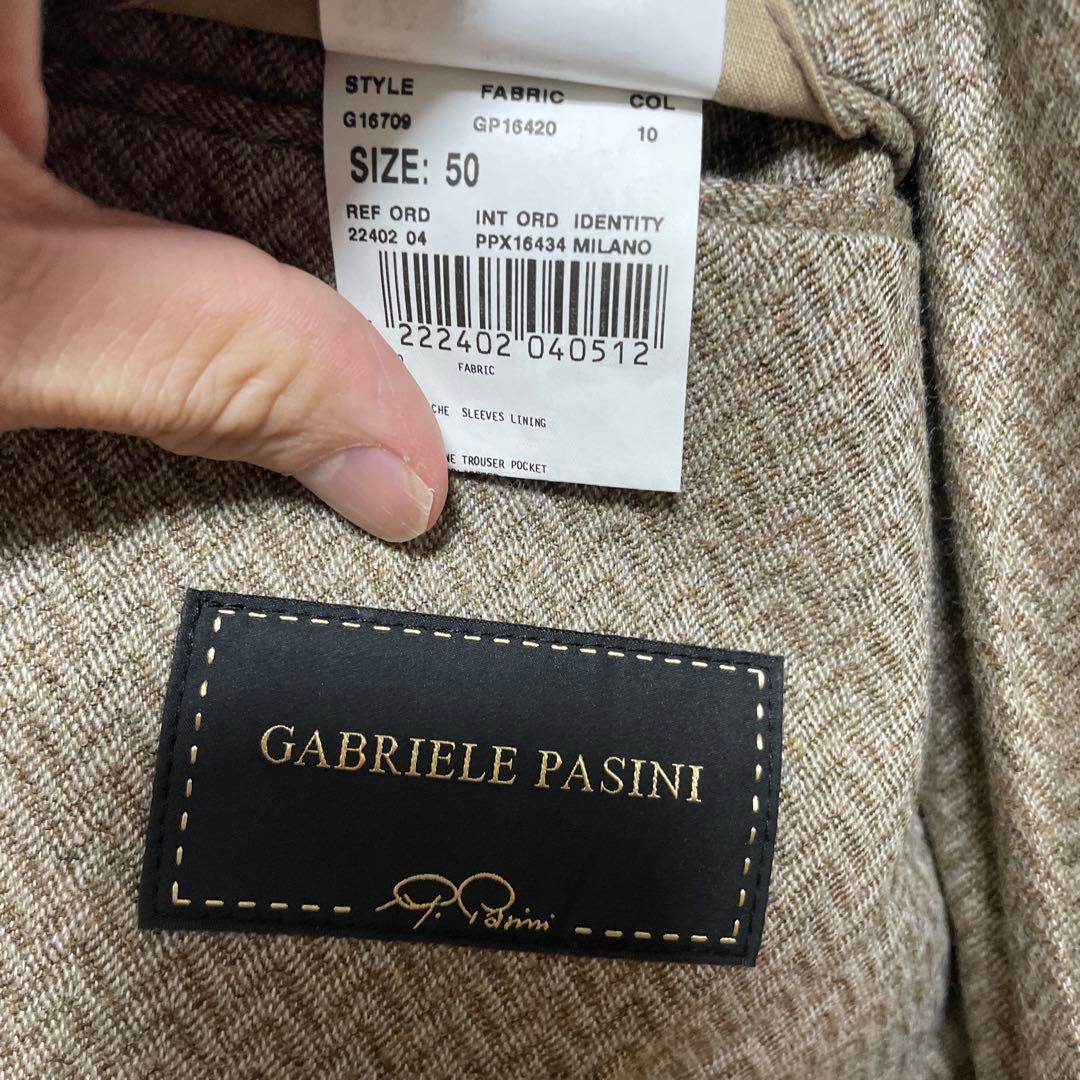 ガブリエレパジーニ　キャメル　ヘリンボーン　スーツ　　50サイズ