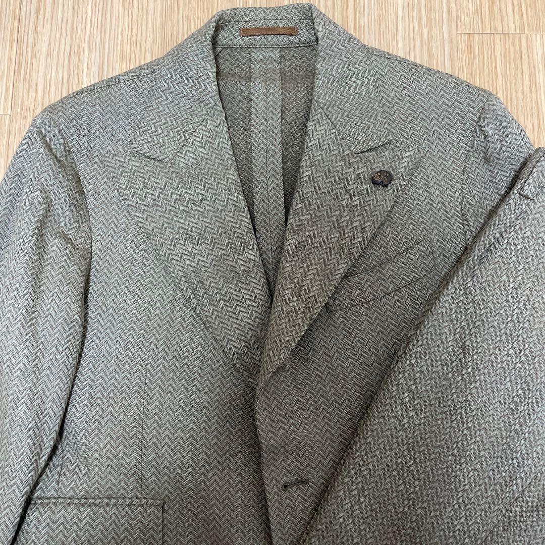 ガブリエレパジーニ　キャメル　ヘリンボーン　スーツ　　50サイズ