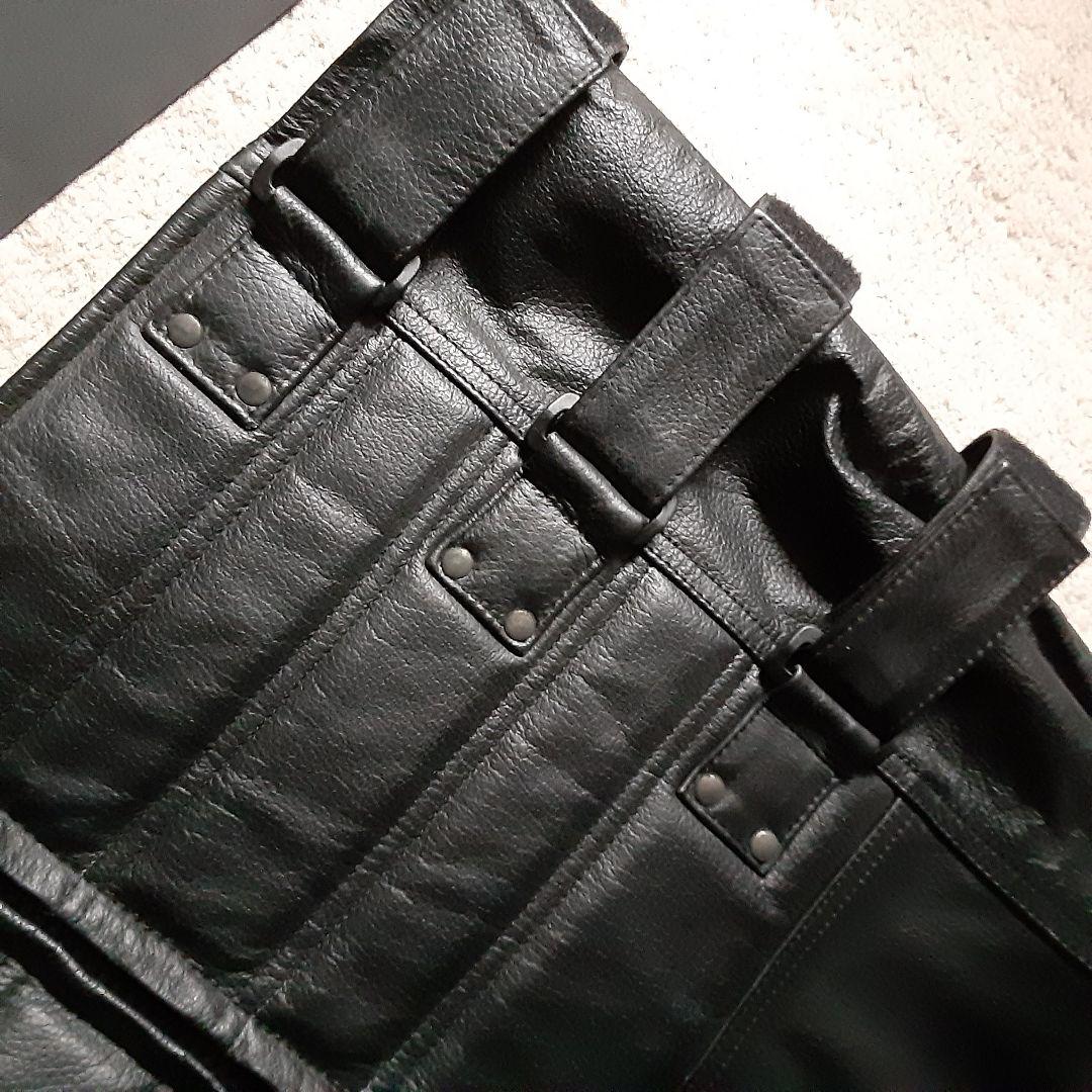 本革 バイク用ベスト 黒