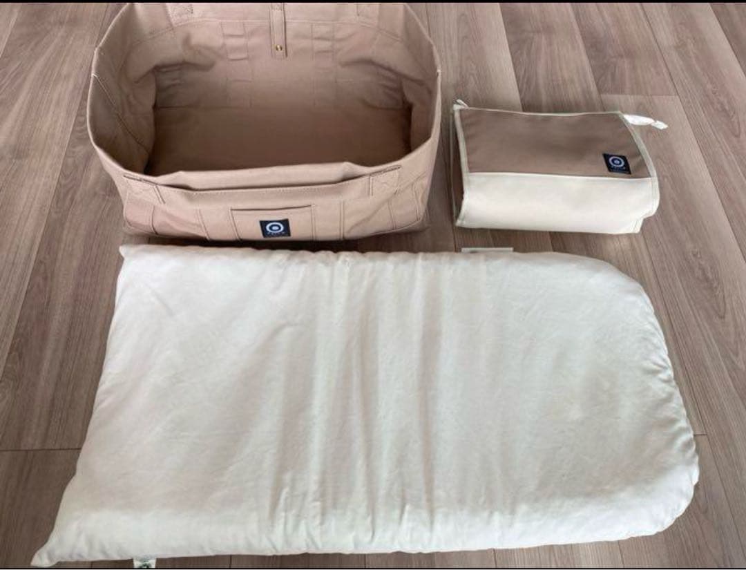 ベビーベッド　RACCO ネドコット　ライトシナモン　おくるみマットレス