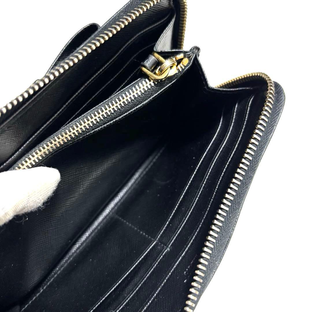 ちょこたん　PRADA プラダ◆黒ブラック◆サフィアーノレザー◆長財布