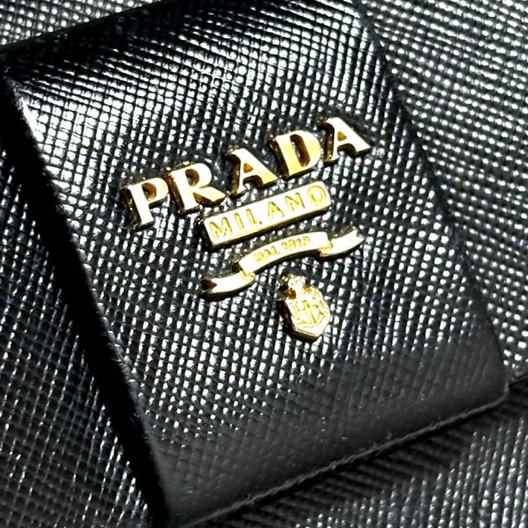 ちょこたん　PRADA プラダ◆黒ブラック◆サフィアーノレザー◆長財布