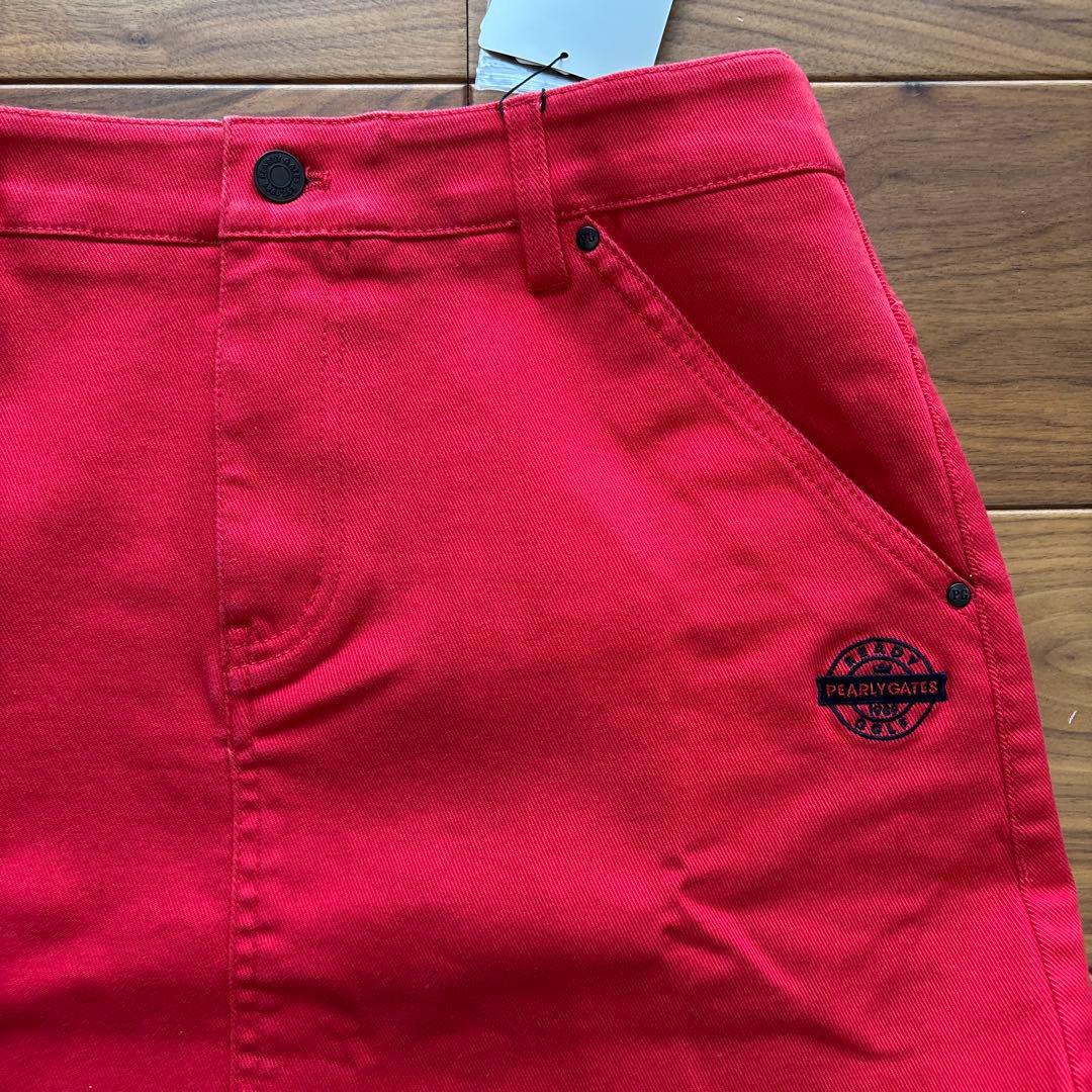 【新品】パーリーゲイツ　サイズ２　レディース　ゴルフスカート　ローズピンク