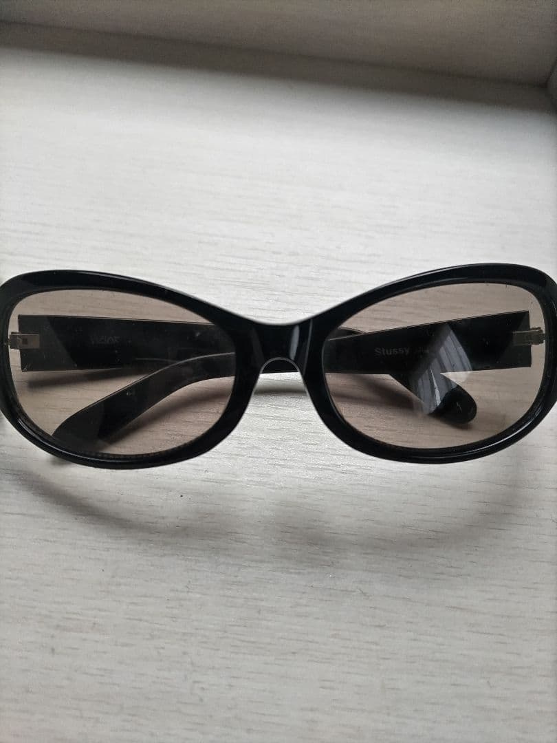 Stussy Victor ブラックサングラス ケース付き