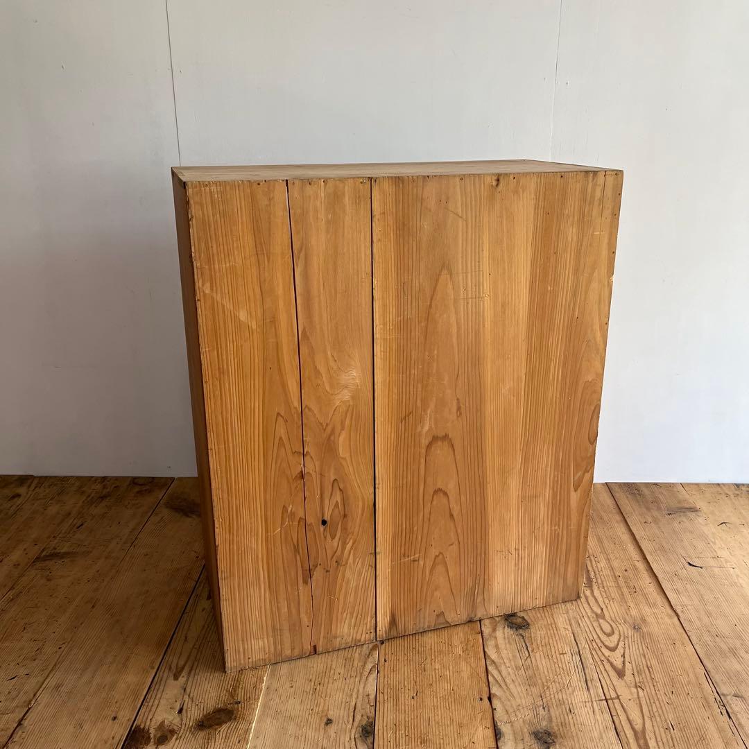 アンティーク オープンラック 格子棚 食器棚 カウンター 無垢材 無塗装