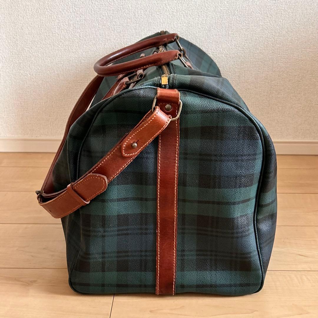 ポロラルフローレン ボストンバッグ 2way グリーンチェック　PVC 大容量
