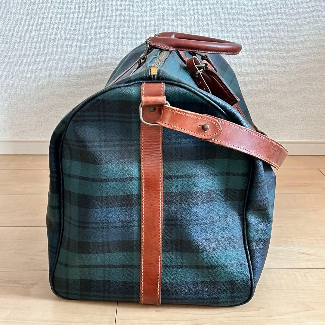 ポロラルフローレン ボストンバッグ 2way グリーンチェック　PVC 大容量