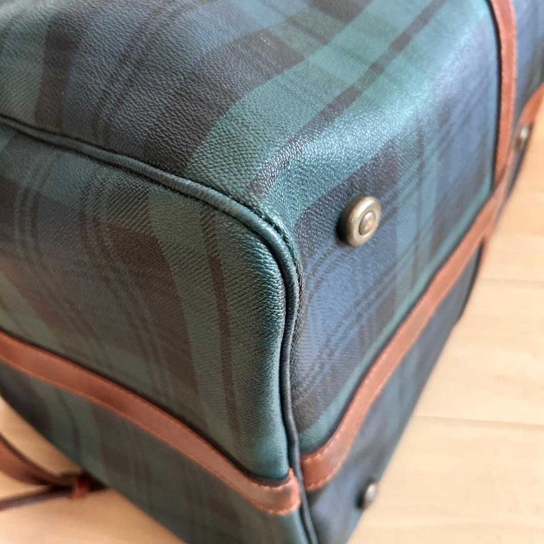 ポロラルフローレン ボストンバッグ 2way グリーンチェック　PVC 大容量