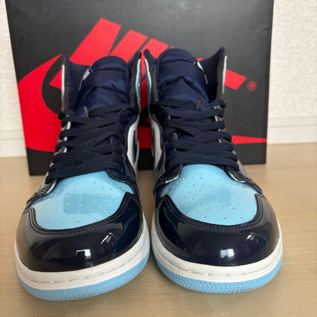 美品 ナイキ CD0461-401 ジョーダン 1 ハイ UNC パテントレザー