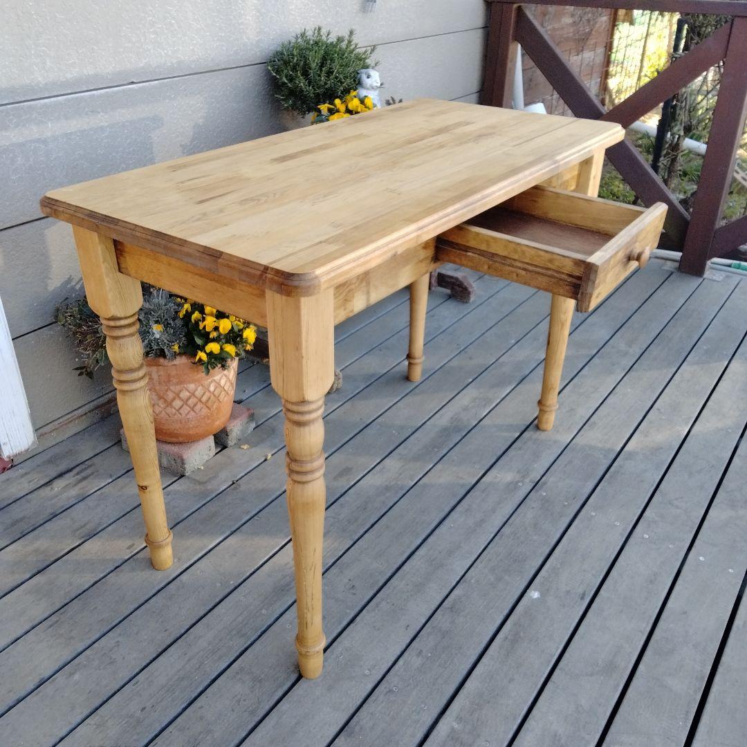 カントリー木工　ろくろ脚のパソコンデスク　 学習机　作業台