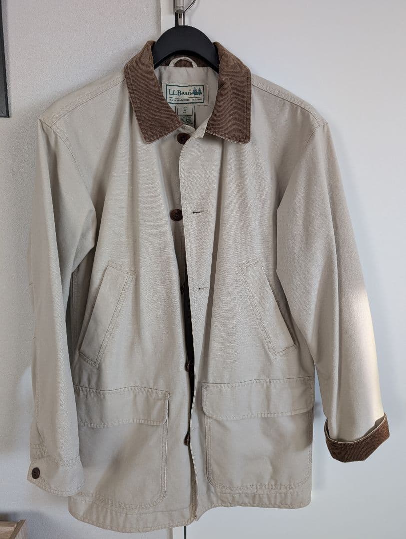 希少 L.L.Bean コーデュロイ襟 カバーオール ベージュ