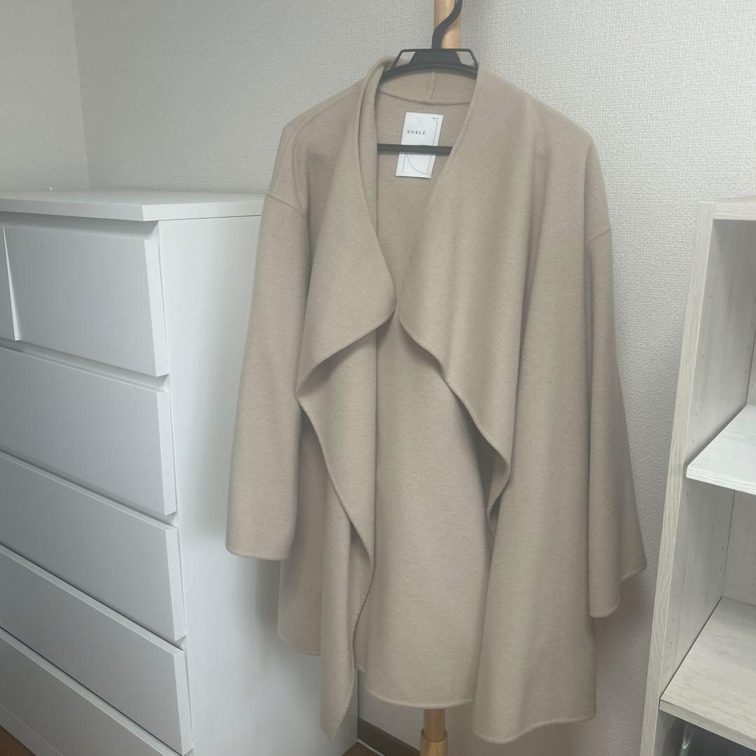 値下げしました【NOBLE ノーブル】ベージュ ハーフコート　オープンフロント