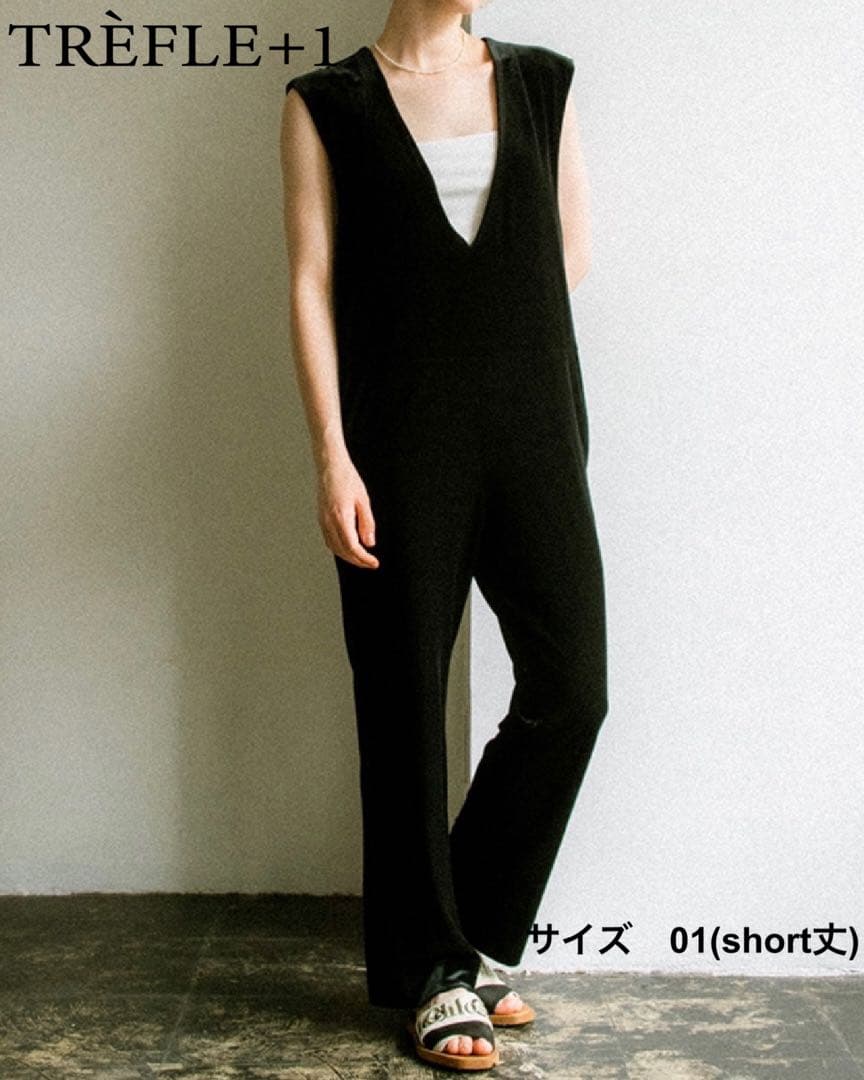 【美品】TREFLE+1 トレフル　ベロアサロペット　サイズ01short