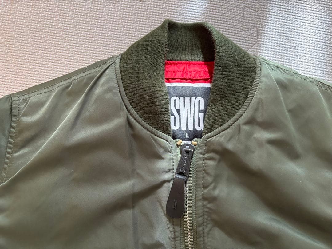 SWAGGER×ALPHA スワッガー×アルファコラボMA-1 カーキ　Lサイズ