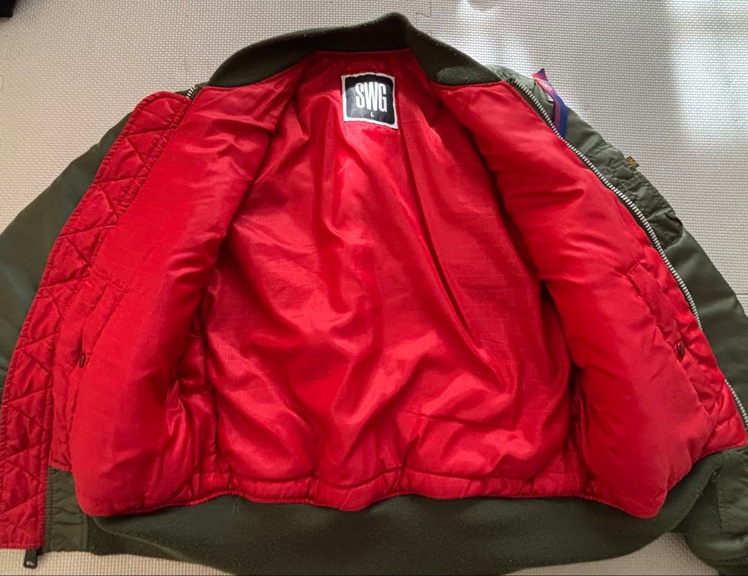 SWAGGER×ALPHA スワッガー×アルファコラボMA-1 カーキ　Lサイズ