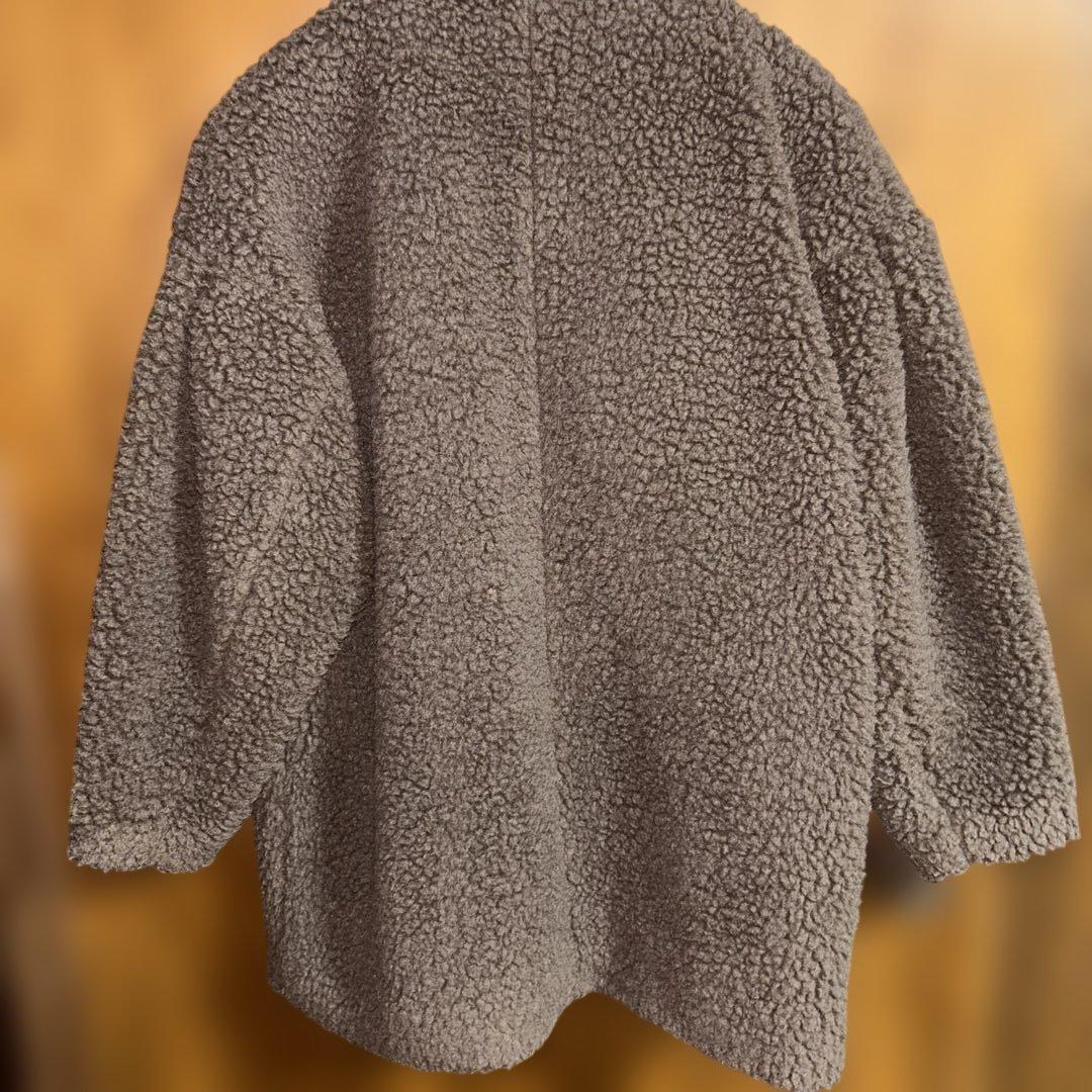 Honnete オーバサイズ　ノーカラー ジャケット　ブラウン