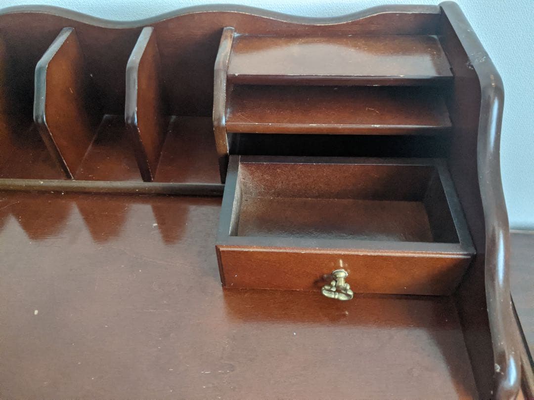 【ALEX YUU】クラシックスタイル文机 ダークブラウン