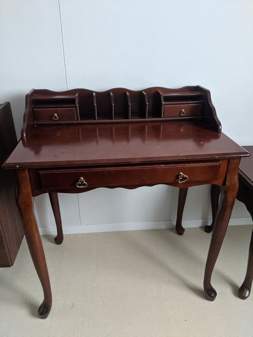 【ALEX YUU】クラシックスタイル文机 ダークブラウン