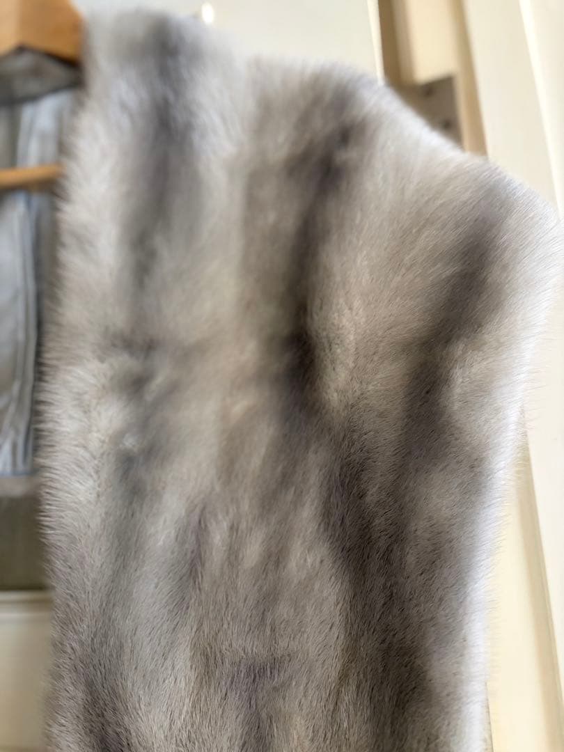 ヴィンテージ グレー ミンクファーショール 毛皮 房飾り付き クラシック 和装