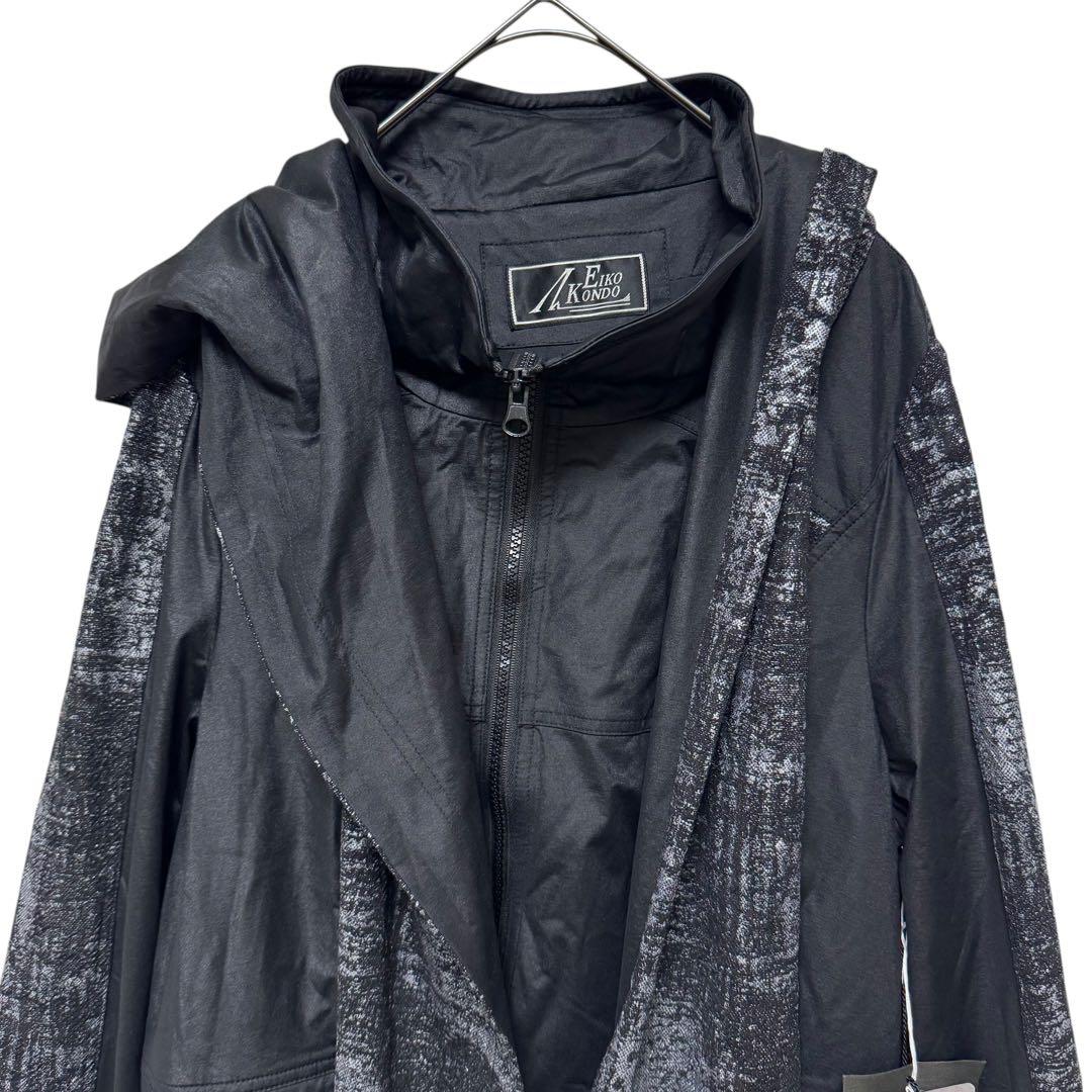 【タグ付き】ΕIKO KONDO ロングコート 黒×グレー 42サイズ B14