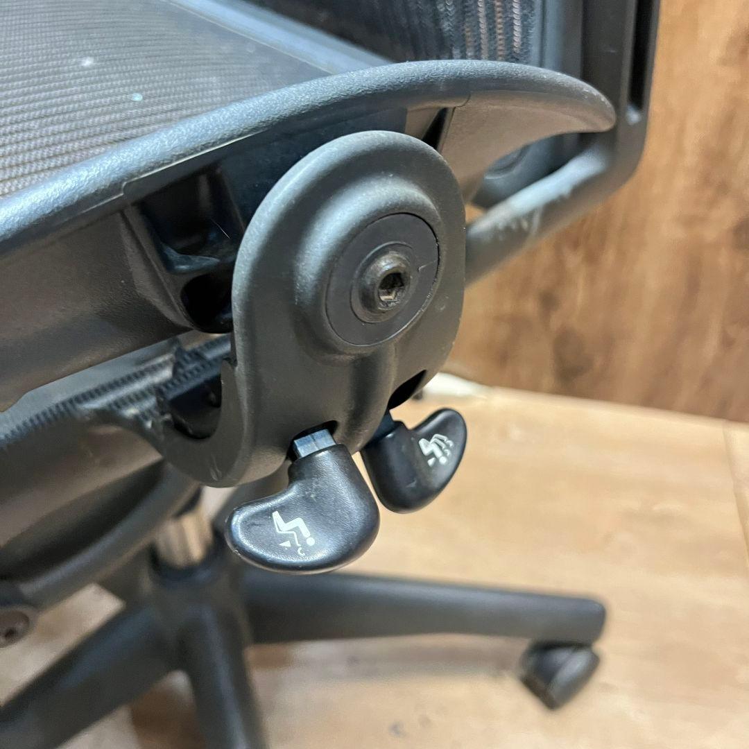 E076☆ ジャンク　USA ハーマンミラー アーロンチェア Aサイズ