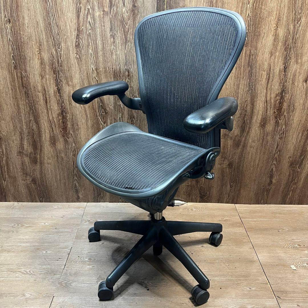 E076☆ ジャンク　USA ハーマンミラー アーロンチェア Aサイズ