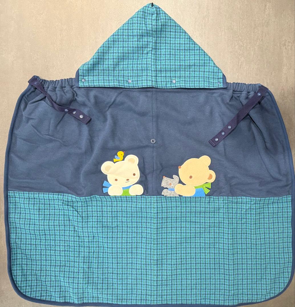 familiar フリースおくるみ ネイビー