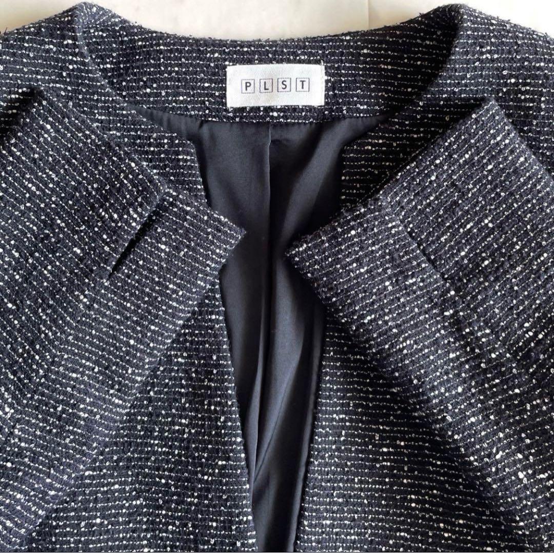 極美品♪プラステ PLST 滝沢眞規子着 カラーレス ツイード セットアップ M