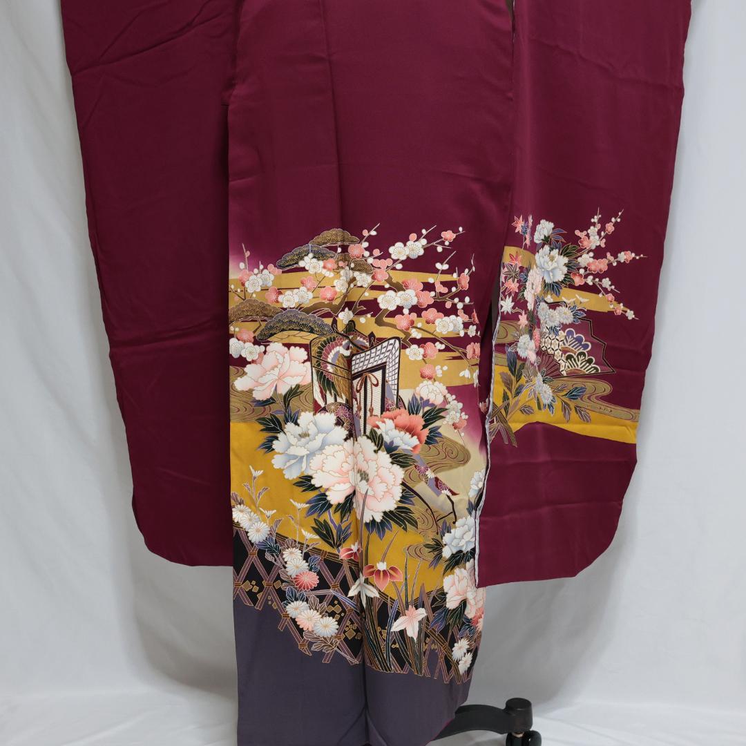 ヴィンテージ振袖■単品単体■161cm■成人式前撮り■帯オマケ品正絹HT03